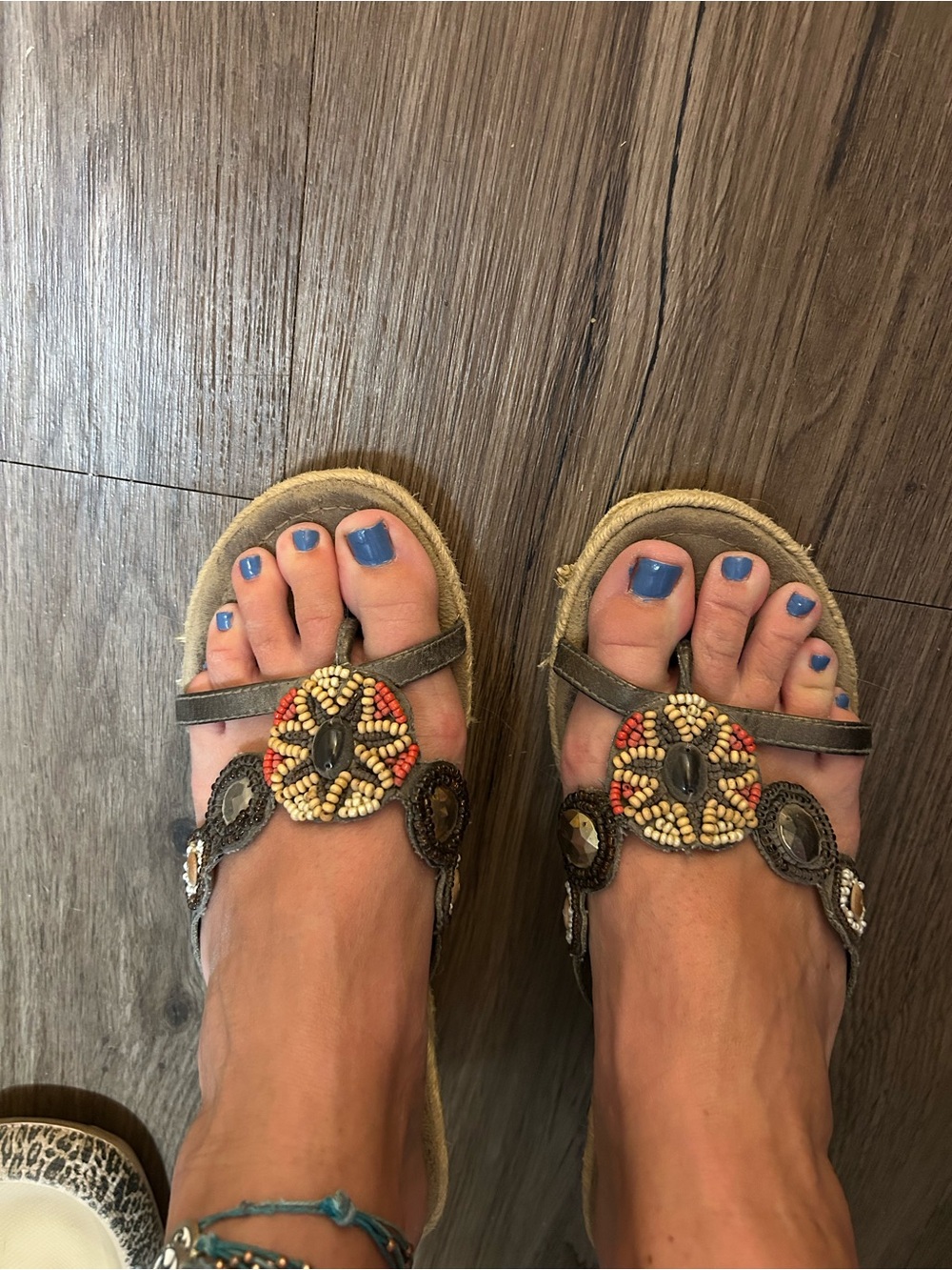 Maurices Beaded Flower Toe-Post Sandals